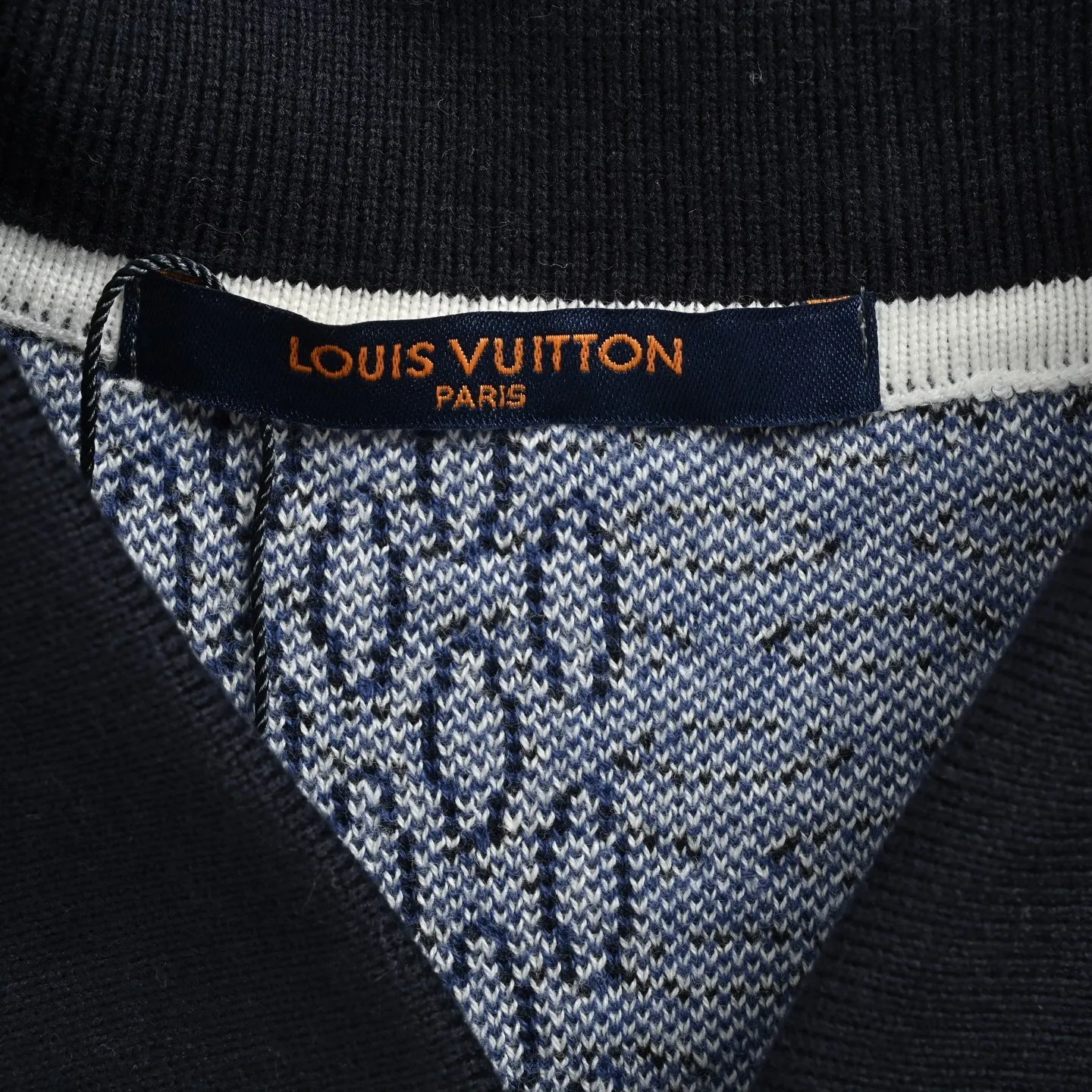 Louis Vuitton/Louis Vuitton 26ss checkerboard jacquard knitted cardigan short sleeves